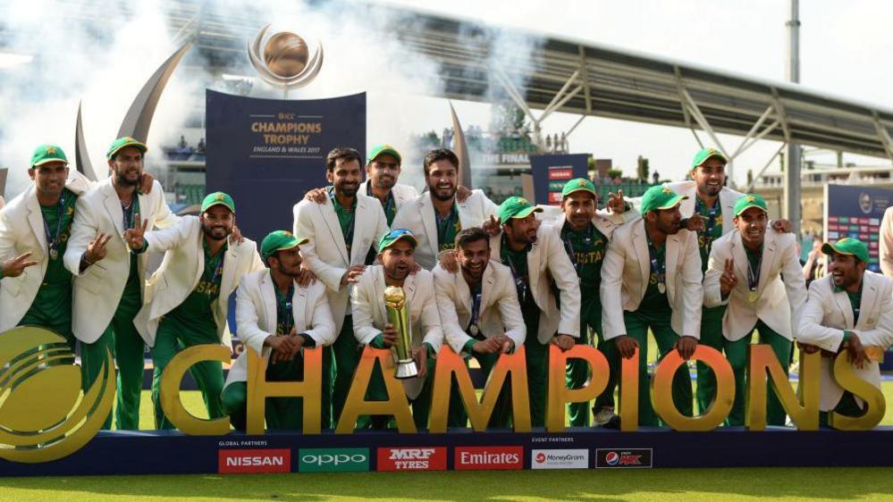 Pakistan Men team is celebrating his winning ICC Champion Trophy against India at Oval London